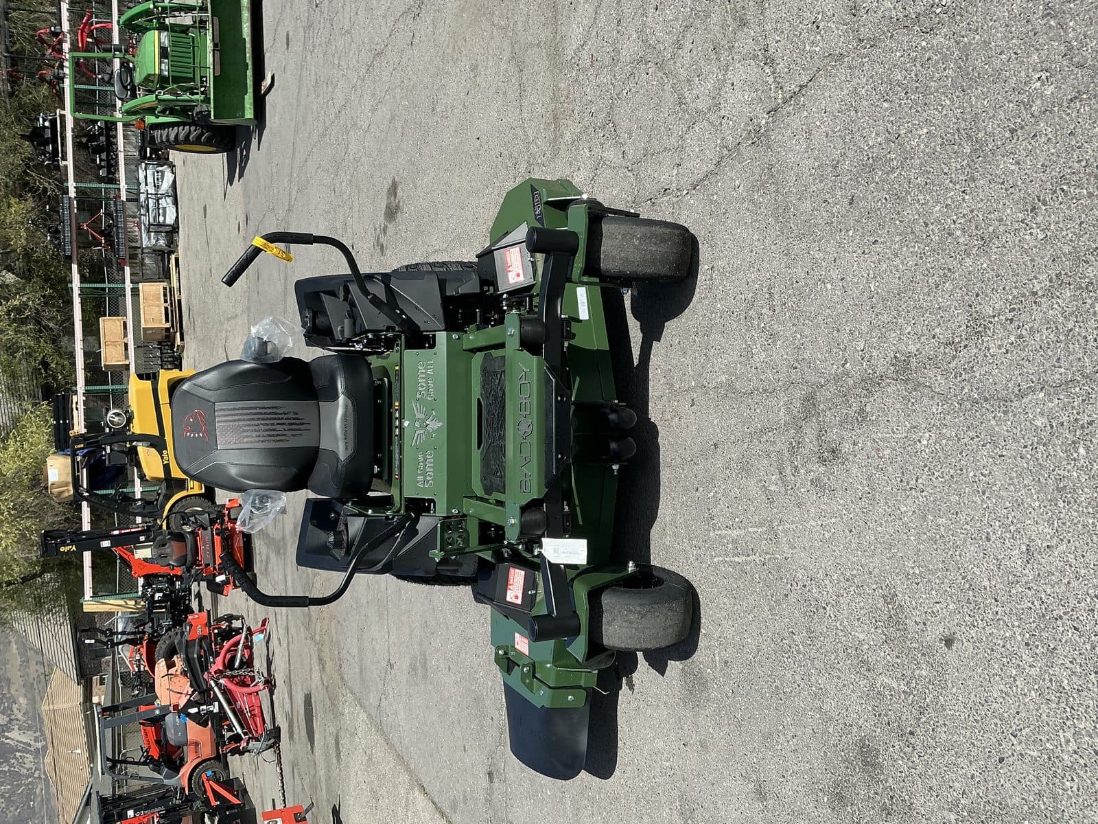 Mowers on the lot at Hobby Tractors